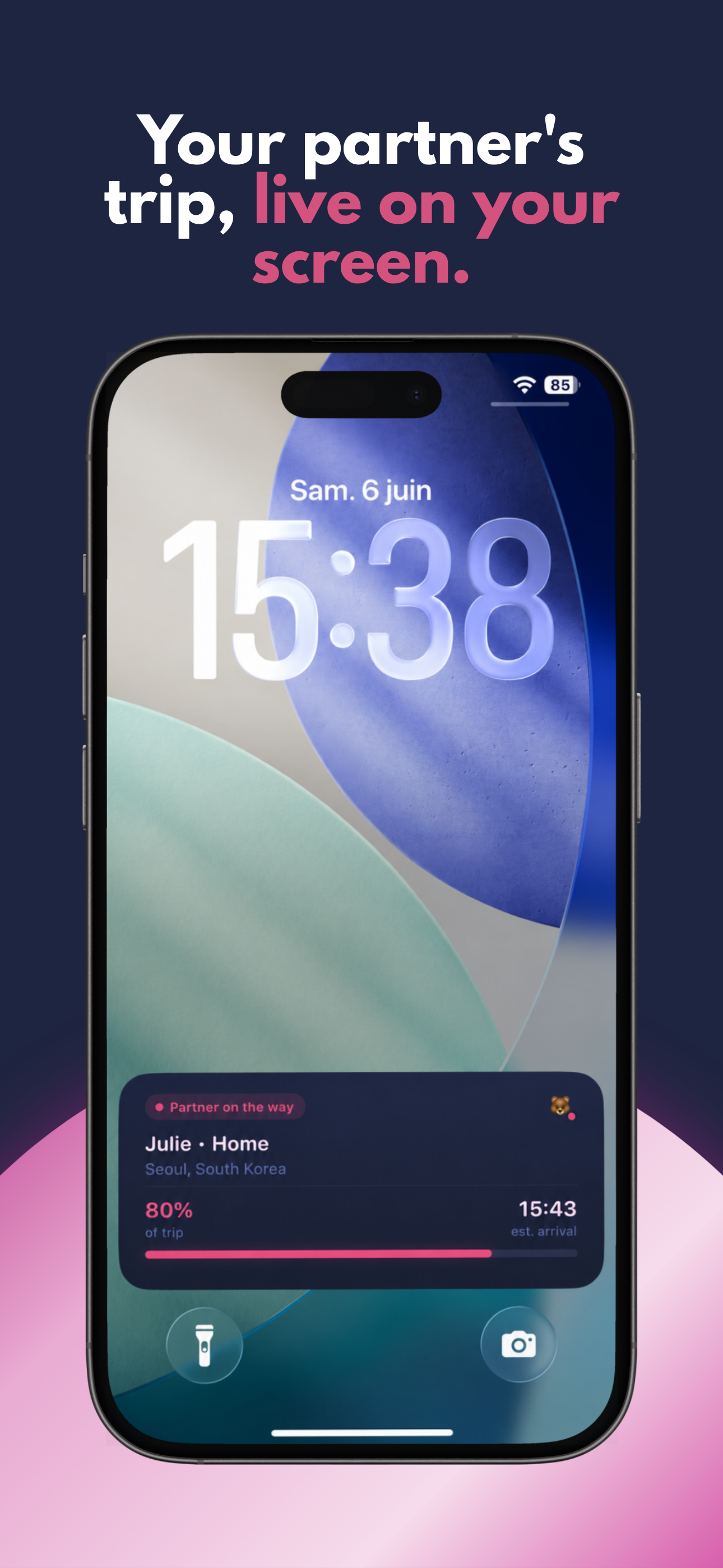 BesideU live activity on lock screen